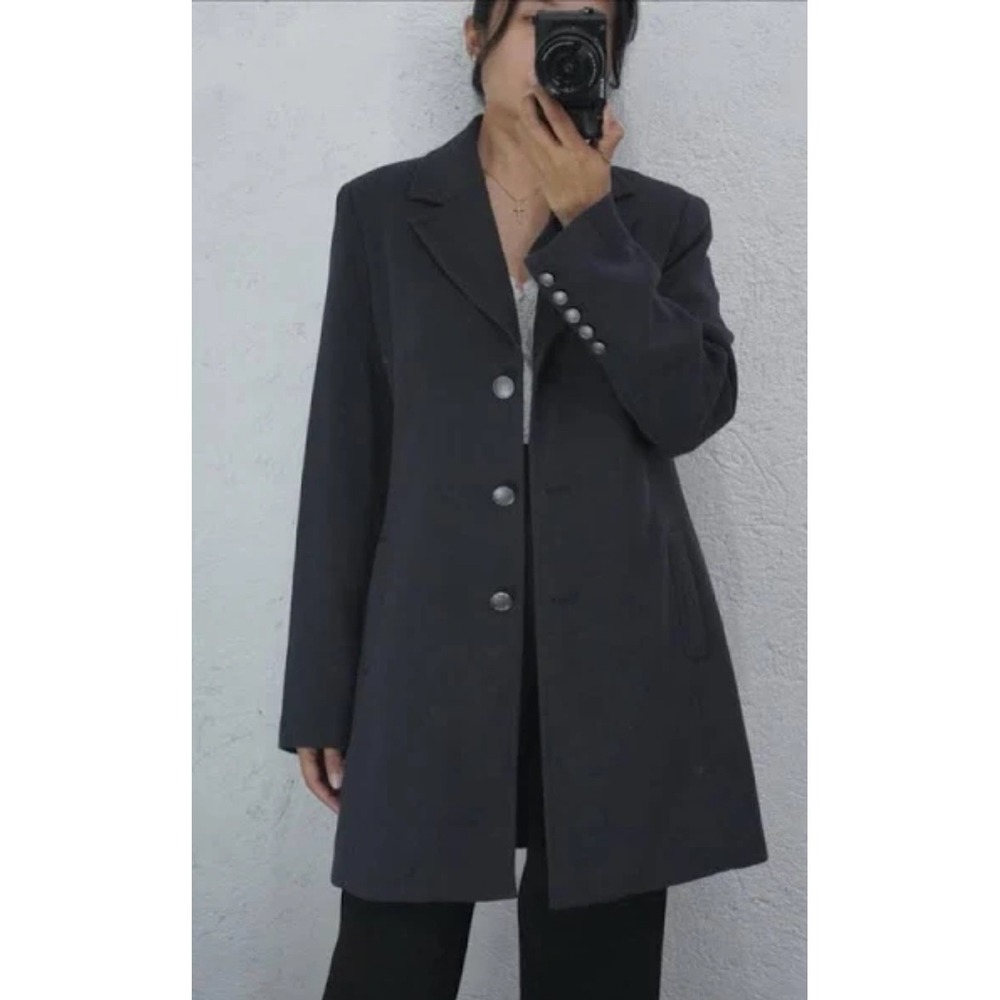 Cabi Style 384 Charcoal Gray Military Peacoat Blazer Jacket Women's Size‎ 8